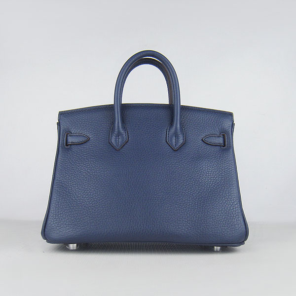 Super A Replica Hermes Togo Leather Birkin 25CM Handbag Dark Blue 6068 - Click Image to Close